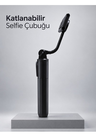 Uzaktan Fotoğraf Çekimi İçin Döndürülebilir Telefon Tutuculu Selfie Çubuğu - Lisinya
