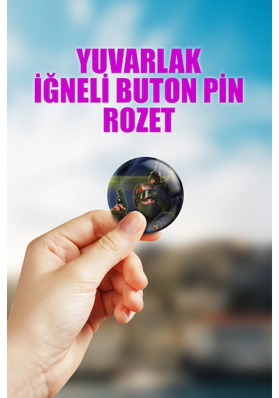 Counter Strike Csgo Cs 1.6 Cs2 Video Oyun Çanta Süsü Rozet İğneli Buton Rozet Seti 1 Adet Çok Renkli