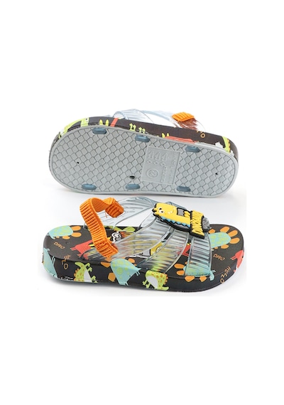 Gezer 13291 Dinazor Desenli Erkek Bebe Havuz Plaj Terlik-sandalet Siyah
