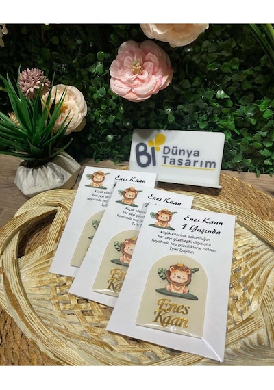 Uv Baskı Pleksi Magnet Söz, Nişan, Nikah, Düğün, Kına 10 Adet Bebe Pembe