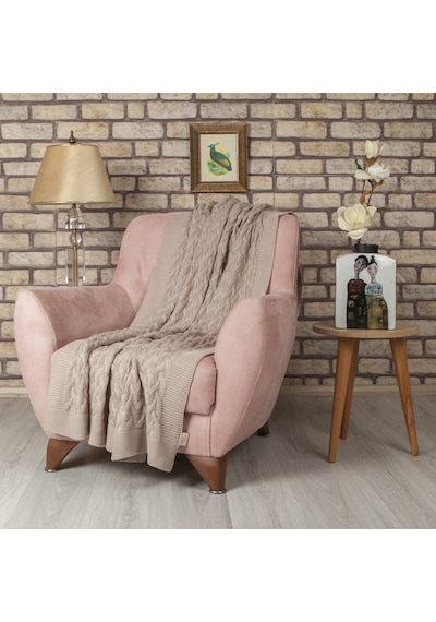 Betires Home Tp17001 Örgü Koltuk Şalı Bej