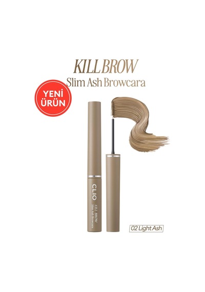 Ultra İnce Fırçalı, Yoğun Pigmentli Kaş Maskarası Kill Brow Slim Ash Browcara 02 Light Ash Diğer