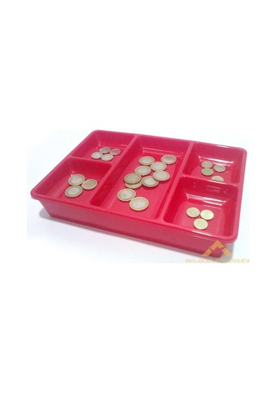 Kasa İçi Kullanışlı Para Kutusu 20x27cm Çift Üniteli 5 Bölme Çekmece İçi Bozuk Ve Kağıt Para Kutusu