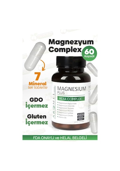 Aromel Magnezyum Plus Takviye Edici Gıda 60 Kapsül