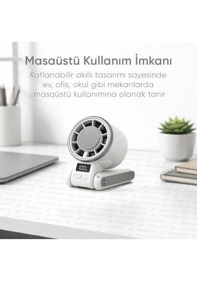 Airflow Pro Taşınabilir Mini Vantilatör - Buz Etkisi - Katlanabilir Tasarım Ve Boyun Askılı - En Düşük Hızda 9 Saat 30 Dakikaya Varan Kullanım Süresi Diğer