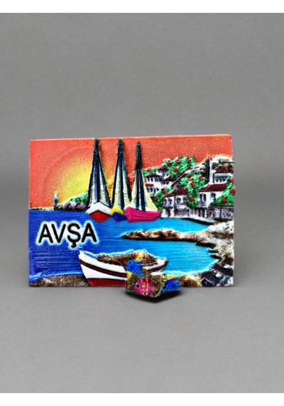 Avşa Temalı Kabartma Polyester Magnet. 8,5cm X 6 Cm. 18273911