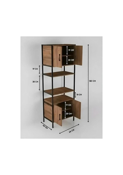 Side Metal Fırın Dolabı 180cm Atlantik Çam Side Metal Fırın Dolabı 180cm Atlantik Çam