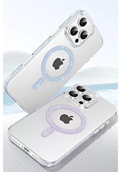 Joko Apple İphone 15 Pro Move Taşlı Magsafe Kapak - Gümüş
