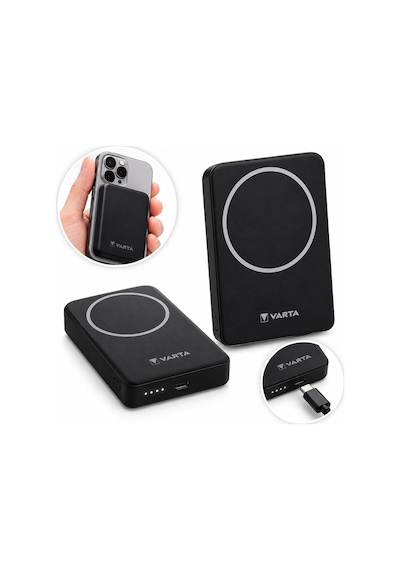 Varta 57903 Mag Pro Magsafe 5.000mah Siyah Manyetik Kablosuz Powerbank Diğer