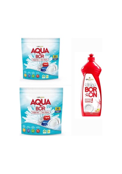 Aquabor Doğal Mineralli Bulaşık Makinesi 30 2 Kapsül + 1 Adet Elde Yıkama.
