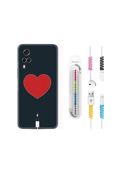 Vivo Y53S Kılıf Rasta Boyun Askılı Mavi Mermer 1297