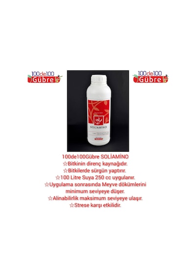 Bitkisel Menşeli Sıvı Gübre Sıvı Aminoasit Soliamino 1 L
