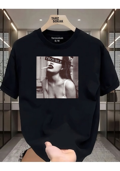 Flood Of Style Unisex Trouble T-shirt Siyah