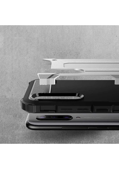 Noktaks - Xiaomi Uyumlu Xiaomi Mi 9 Lite - Kılıf Çift Katman Zırh Tank Crash Military Kapak - Kırmızı