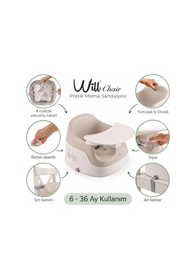 Will Chair Pratik Mama Sandalyesi - Beige
