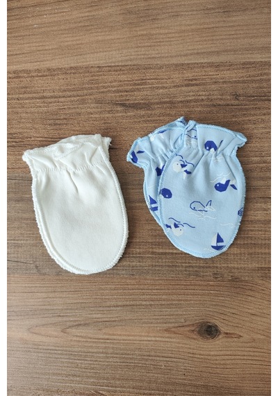 Bambık Bebek Eldiveni İkili Set 0-3 Ay %100 Pamuk Yenidoğan Tırnak Koruyucu Eldiven Mavi Mavi Bambık Bebek Eldiveni İkili Set 0-3 Ay %100 Pamuk Yenidoğan Tırnak Koruyucu Eldiven Mavi Mavi