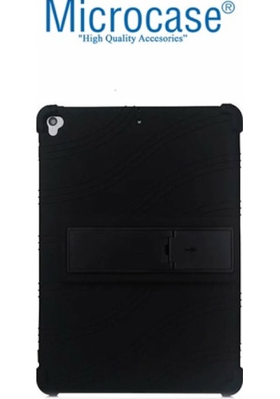Microcase Apple Uyumlu iPad Air 2 Standlı Silikon Kılıf - Siyah
