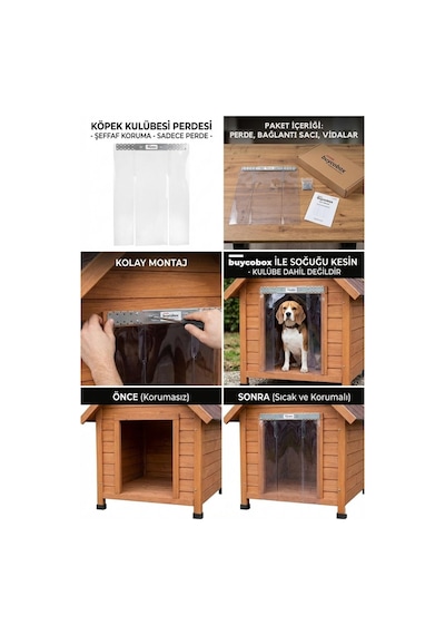 Buycobox Köpek Kulübesi Kapı Perdesi Large