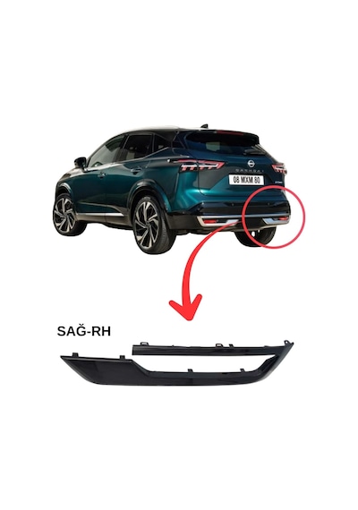 Nissan Qashqai Tampon Çıta Arka Sağ 2024-2026 Siyah