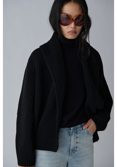 Suud Collection Siyah Balıkçı Yaka Triko Kazak