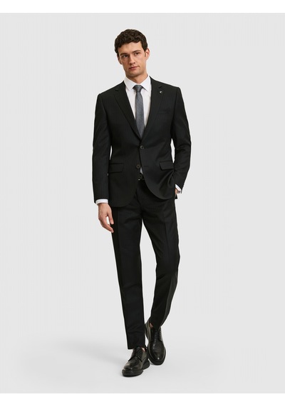 Cacharel Siyah Slim Fit Yün Karışımlı Çizgili Takım Elbise Cacharel Siyah Slim Fit Yün Karışımlı Çizgili Takım Elbise