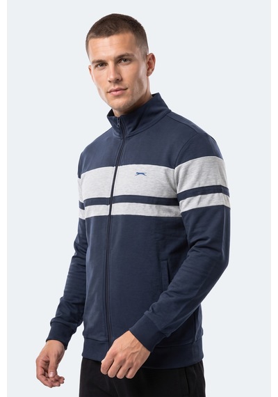 Slazenger Rıder Erkek Dik Yaka Fermuarlı Lacivert Sweatshırt