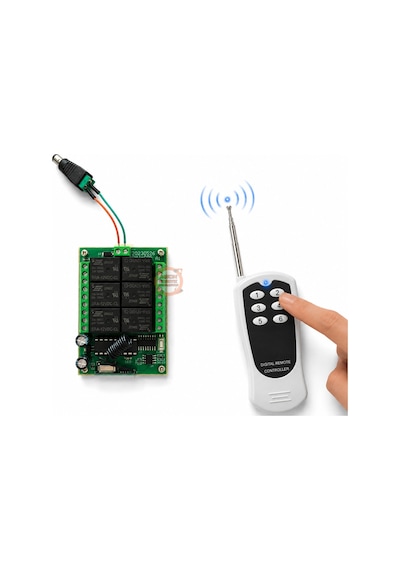 6 Kanal 433 Mhz Kablosuz Rf Alıcılı Röle Kartı Dc 12v Kutulu Kumandalı