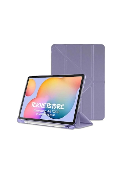 Samsung Galaxy Tab S6 Lite P610 Uyumlu Kalem Bölmeli Pu Deri Arkası Yumuşak Koruyucu Silikon Kılıf