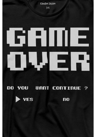 Game Over Atari Retro Pixel Oyun Uzun Kollu Tişört Baskılı T-shirt 001