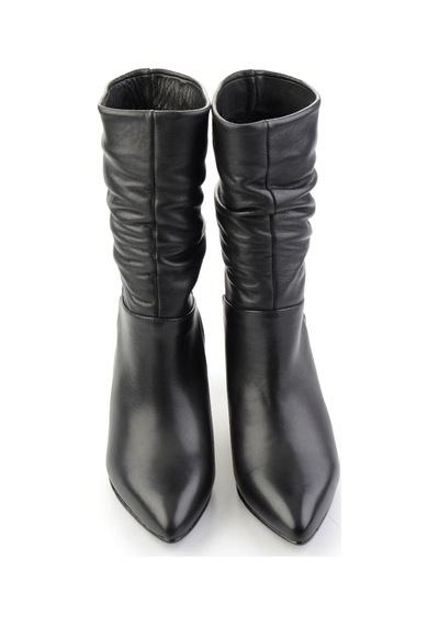 Bambi Siyah Hakiki Deri Kadın Bot & Bootie K02750150103