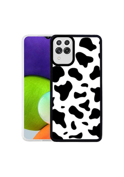 Zore Samsung Galaxy Uyumlu A22 4g Kılıf Omsy M-fit Desenli Kapak - Cow No1