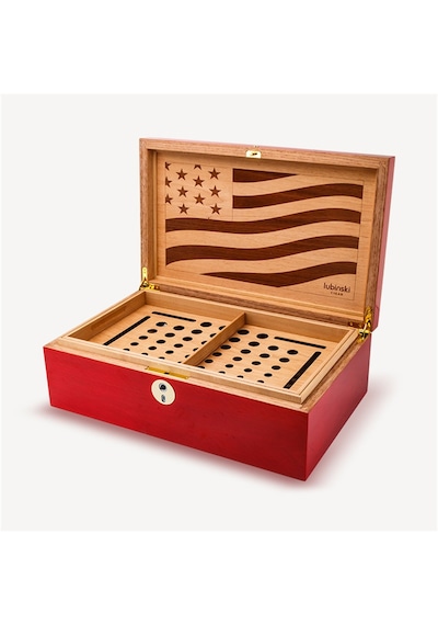 Lubinski Special Edt. Parmakizi Kilitli Puro Kutusu Humidor Flag 60s