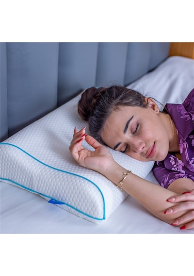 SimpleThePillow Boyun Destekli Visco Yastık Boyun Fıtığı Boyun Düzleşmesi Boyun İçin Ortopedik Boyun Yastığı 58*40*11*8