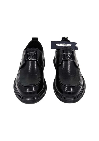 Marcomen 8006956 Croco Baskılı Erkek Casual Ayakkabı - Siyah Croco Deri - 931001180 Siyah Croco Deri