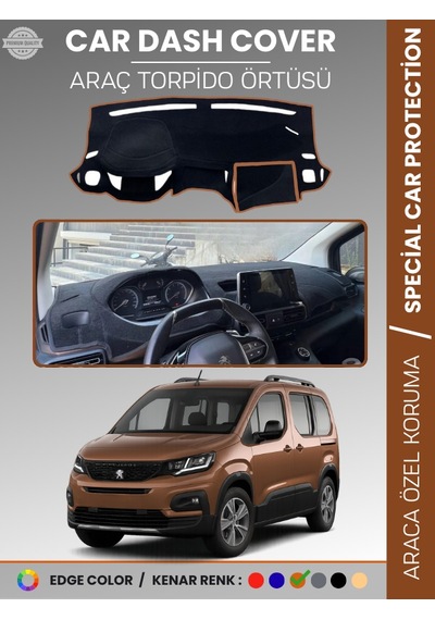 Peugeot Rifter 2018-2025 Torpido Örtüsü Ön Göğüs Koruma Torpido Koruma Tam Uyum Kaymaz Özel Kesim - 569 Stiloto