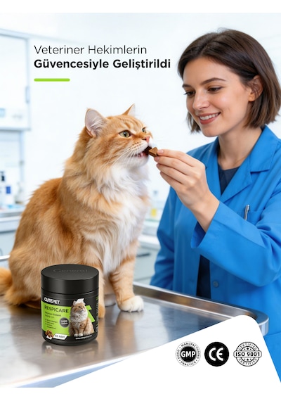 Cutepet Respicare Kedi Solunum Destek Tableti 60 Adet Bağışıklık Desteği Ve Nefes Açıcı Takviye