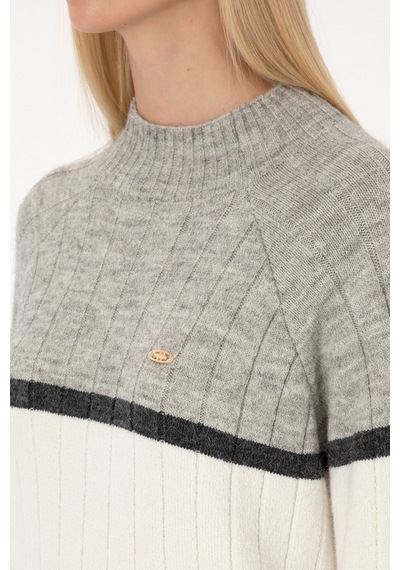 U.s. Polo Assn. Kadın Gri Melanj Kazak /triko 50314841-vr086 Grı Melanj
