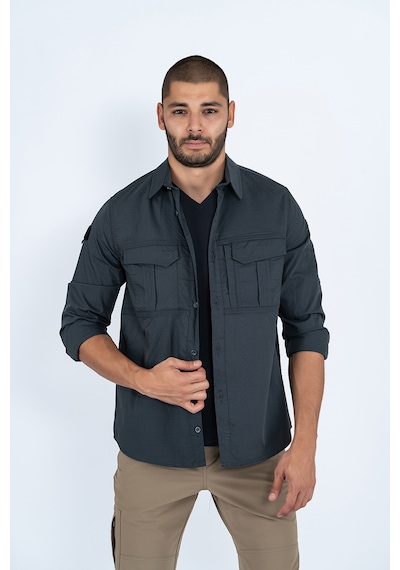 Combat tactical taktik fermuar cepli koruma outdoor gömlek Siyah