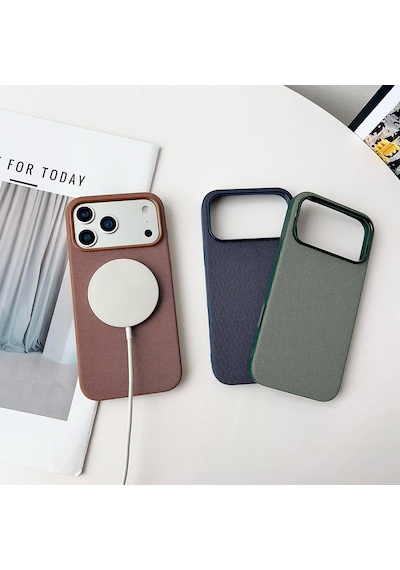 Teleplus Apple, Uyumlu iPhone 13 Kılıf Tech-weave Kumaş Magsafe Kılıf Yeşil