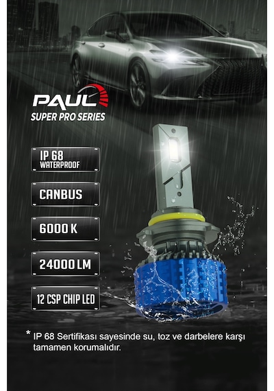 Paul Süper Pro 9006 9012 24.000 Lümen Güç Şimşek Etkili Odaklı Ufuk Çizgili Csp Led