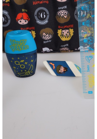 X Dekomus "wizard Icons Collection" Harry Potter Lisanslı Kırtasiye Seti Kalem Çantası,cetvel,kurşun Kalem,silgi,kalemtraş Altın