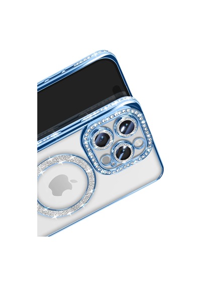 Apple iPhone Uyumlu 16 Pro Max Kılıf Joke Simli Magneticsafe Kılıf - Mavi Bzsxx00 1