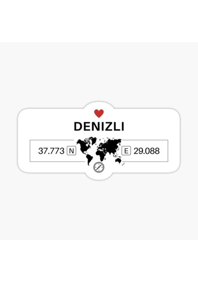 Denizli Gps Harita Sticker Oto Araba Yapıştırma 17Cm