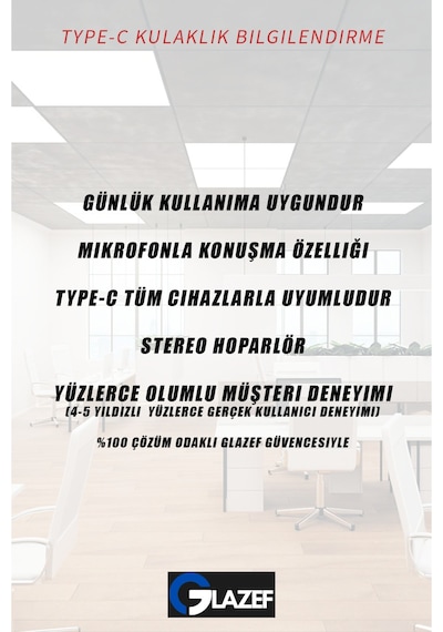 Apple Uyumlu iPhone 15-16-17 Usb-c Kulaklık, Samsung - Redmi Uyumlu Type-c Mikrofonlu Kulaklık 00