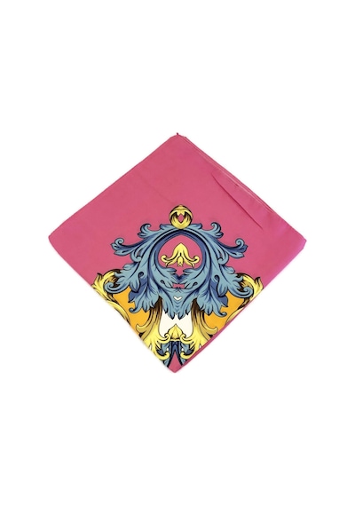 Tikitonki Otantik Çiçek Desenli Saten Pembe Eşarp 90x90 Pembe Pembe