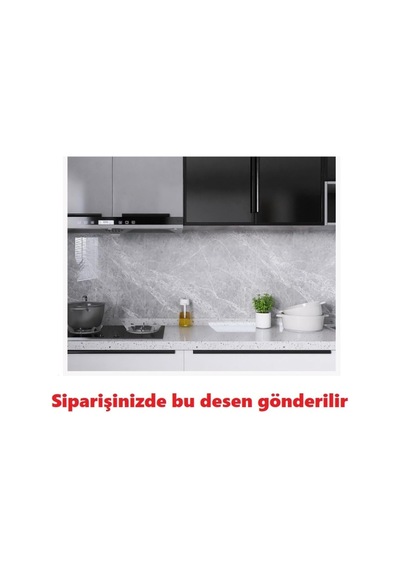 Gri Mermer Desen Yapışkanlı Pvc Duvar Kaplama Mutfak Banyo Sticker 30 60cm 6 Adet 1,08mt2 Diğer