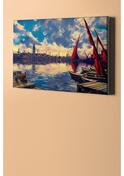 Webstyle Sayılarla Boyama Seti Kasnaklı Uzaktan Galata Kulesi 60 X 75 Cm