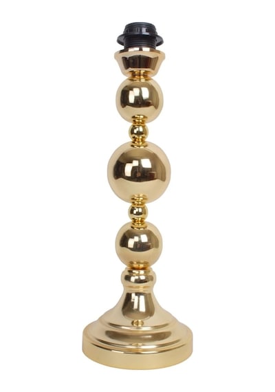 Siyah Kumaş Başlıklı Metal Toplu Gold Ayaklı Modern Abajur 60x25cm