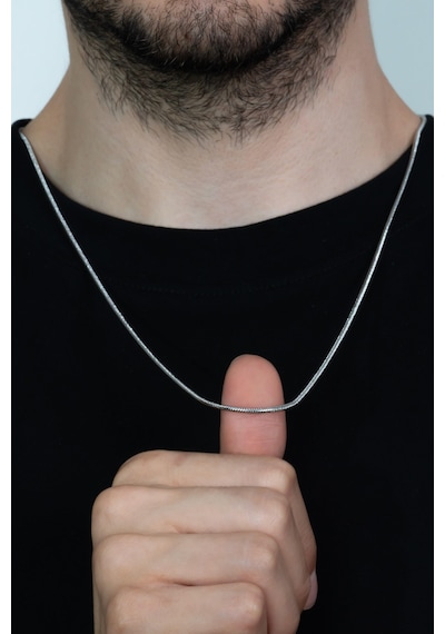 Yılan Model Çelik Erkek Kolye Yamaç Kolye Eck03Y Beyaz