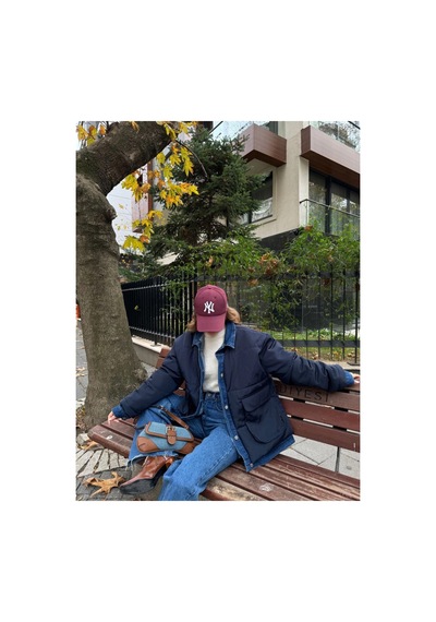 Kadın Jeans Detaylı Cıtcıtlı Ceket Mont - Lacivert